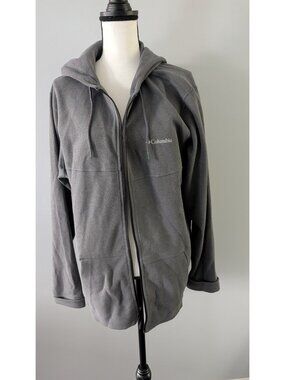 Columbia Men's Large Dark Gray Long Sleeve Full Zip Hoodie Cotton